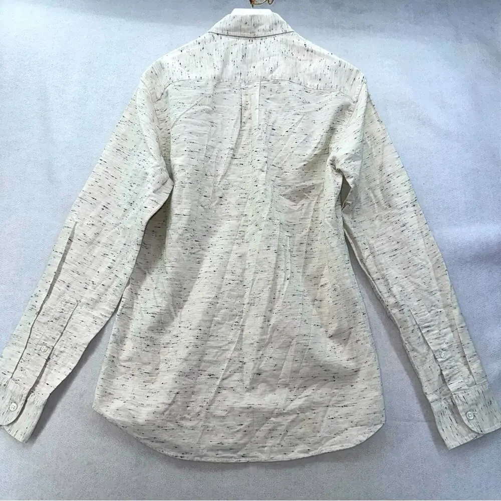 NWT Men’s JCrew Long Sleeve Button Down Shirt Ivory & Black size Small